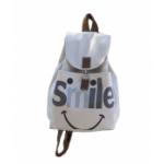Canvas Back Bag with Smile Pattern