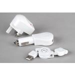 3-in-1 Travel USB Charger Kit for iPhone & iPod