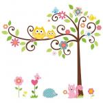 STOPPED. SOLD OUT !!  Owl Scroll Tree Wall Sticker  50*70cm	 				