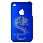 iPhone Hard Back Cover Blue Dragon Transparent Engraved Design   //   This items will no longer be available for sale starting o